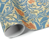 William Morris Roos & Thistle Floral Blue Cadeaupapier (Rol Hoek)