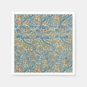 William Morris Roos & Thistle Floral Blue Servet