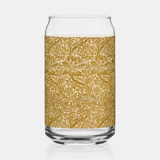 William Morris Roos & Thistle Floral Golden Blikvorm Glas (Voorkant)