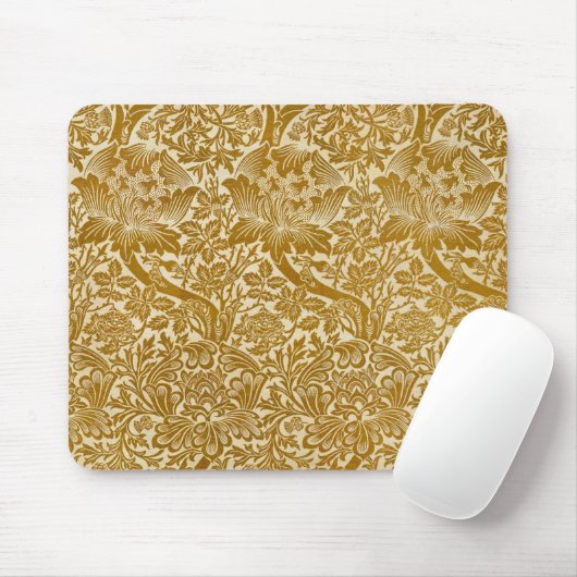 William Morris Roos & Thistle Floral Golden Muismat (Met muis)