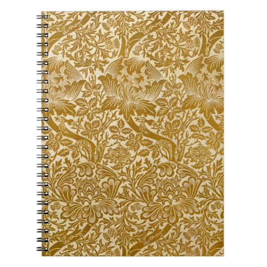 William Morris Roos & Thistle Floral Golden Notitieboek (Voorkant)