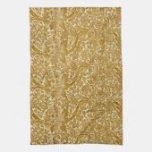 William Morris Roos & Thistle Floral Golden Theedoek (Verticaal)