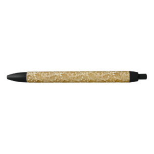 William Morris Roos & Thistle Floral Golden Zwarte Inkt Pen