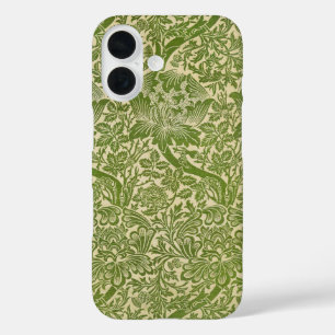 William Morris Roos & Thistle Floral Green iPhone 16 Hoesje