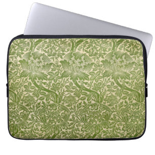 William Morris Roos & Thistle Floral Green Laptop Sleeve
