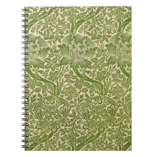 William Morris Roos & Thistle Floral Green Notitieboek (Voorkant)
