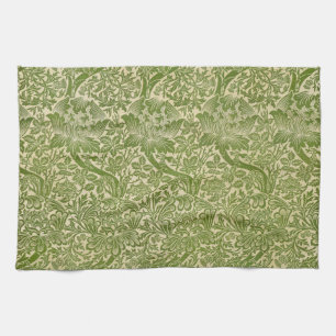 William Morris Roos & Thistle Floral Green Theedoek