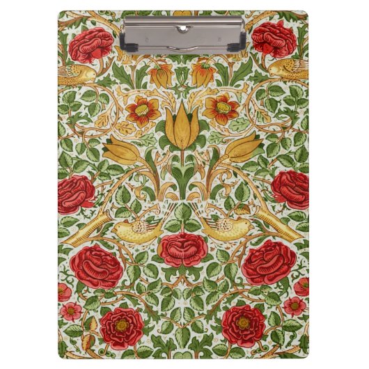 William Morris Roos & Vogels Chintz Rood Klembord (Voorkant)