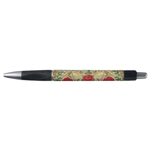 William Morris Roos & Vogels Chintz Rood Pen (Voorkant)