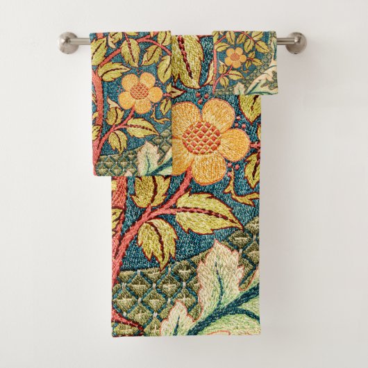 William Morris Roos Wreath Bad Handdoek (Insitu)