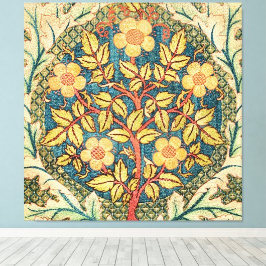 William Morris Roos Wreath Canvas Afdruk (Insitu (Houten vloer))