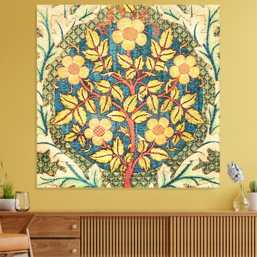 William Morris Roos Wreath Canvas Afdruk (Insitu (Woonkamer))