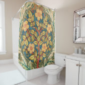 William Morris Roos Wreath Douchegordijn (In situ)