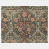 William Morris Roos Wreath Flowering Roos Fleece Deken (Voorkant (Horizontaal))