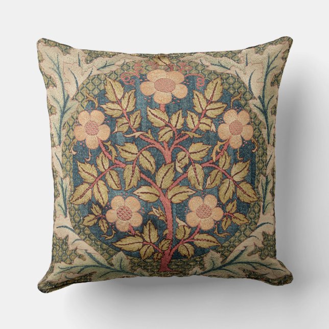 William Morris Roos Wreath  Flowering Roos Kussen (Achterkant)