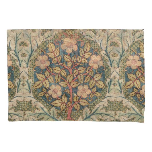 William Morris Roos Wreath  Flowering Roos Kussensloop (Voorkant-Links)