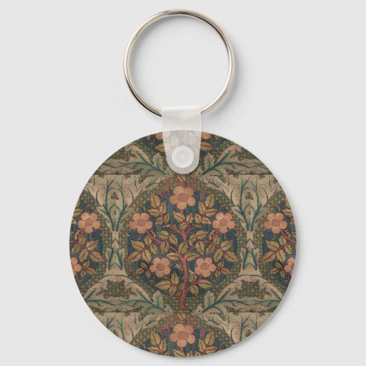 William Morris Roos Wreath  Flowering Roos Sleutelhanger (Voorkant)