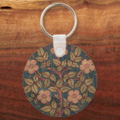 William Morris Roos Wreath  Flowering Roos Sleutelhanger (Achterkant)