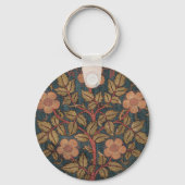 William Morris Roos Wreath  Flowering Roos Sleutelhanger (Achterkant)