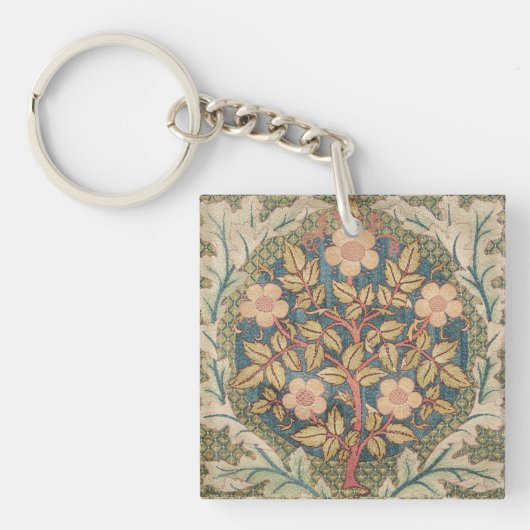 William Morris Roos Wreath  Flowering Roos Sleutelhanger (voorkant)