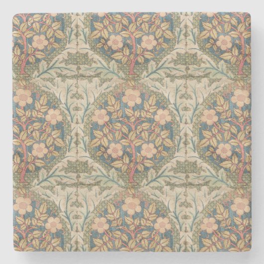 William Morris Roos Wreath  Flowering Roos Stenen Onderzetter (Voorkant)
