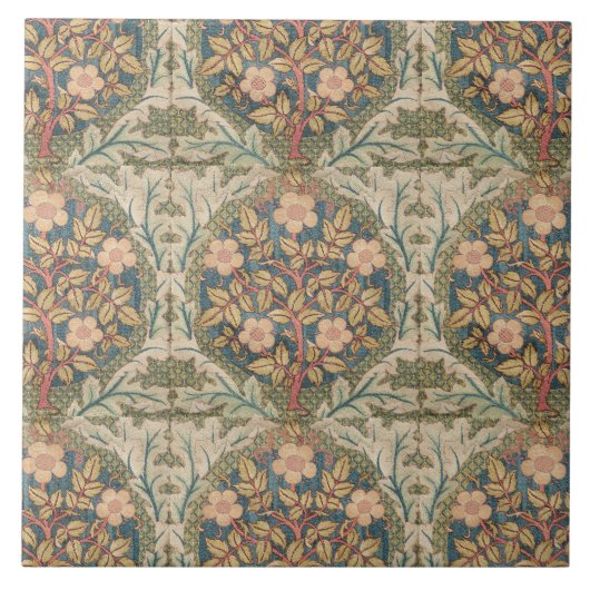 William Morris Roos Wreath  Flowering Roos Tegeltje (Voorkant)