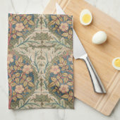 William Morris Roos Wreath  Flowering Roos Theedoek (Quarter Fold)