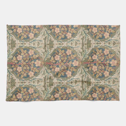 William Morris Roos Wreath  Flowering Roos Theedoek (Horizontaal)