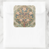William Morris Roos Wreath  Flowering Roos Vierkante Sticker (Tas)