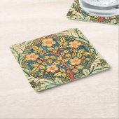 William Morris Roos Wreath Kartonnen Onderzetters (Schuin)