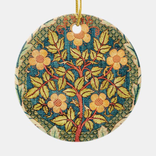 William Morris Roos Wreath Keramisch Ornament (Voorkant)