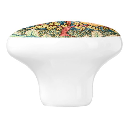 William Morris Roos Wreath Keramische Knop (Zijkant)