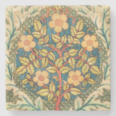 William Morris Roos Wreath Stenen Onderzetter (Voorkant)