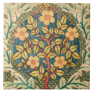 William Morris Roos Wreath  Tegeltje