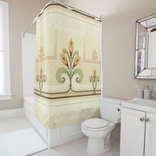 William Morris Row of Lilies Douchegordijn (In situ)