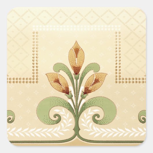 William Morris Row of Lilies Vierkante Sticker (Voorkant)