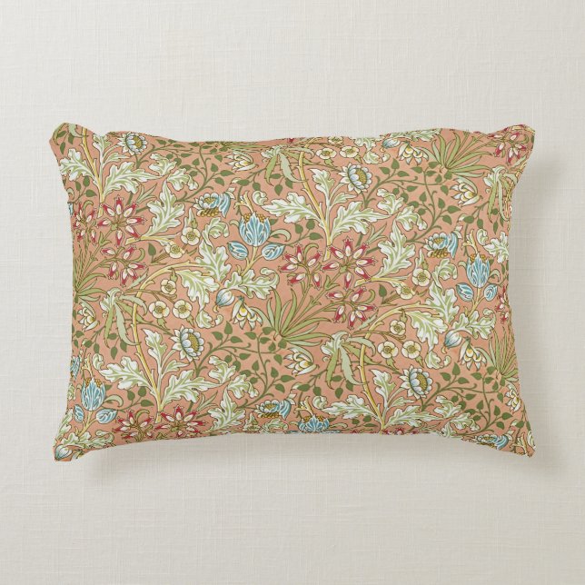 William Morris  roze blauw wit groen Accent Kussen (Voorkant)