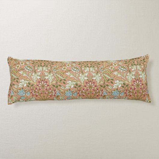 William Morris roze blauw wit groen Lichaamskussen (Achterkant)