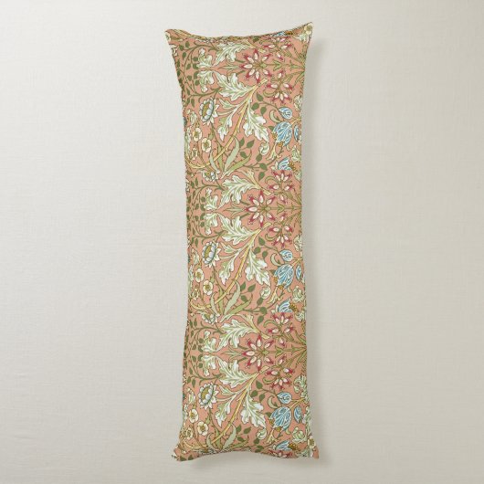 William Morris  roze blauw wit groen Lichaamskussen (Achterkant (Verticaal))