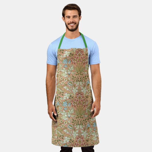 William Morris  roze blauw wit groen Schort (Gedragen)