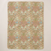 William Morris roze blauw wit groen Sherpa Deken (Voorkant)