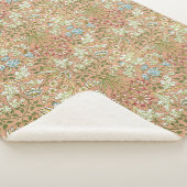 William Morris roze blauw wit groen Sherpa Deken (3/4)