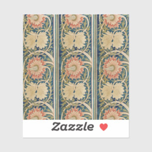 William Morris Roze Bloemrijke Zijde Borduurwerk A Sticker