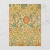 William Morris - roze en Roos Briefkaart (Voorkant)