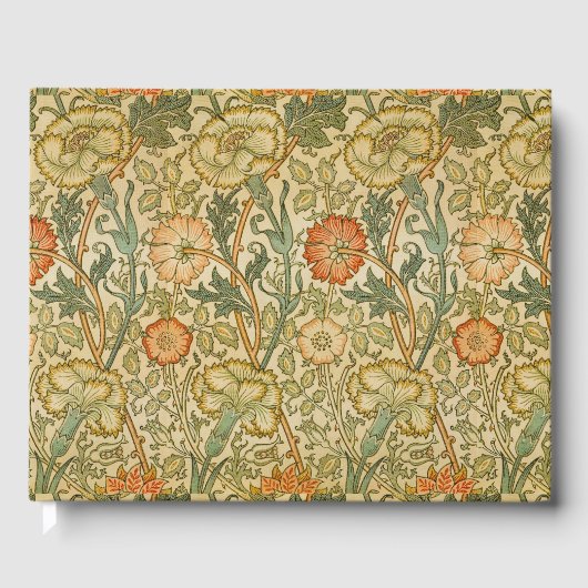 William Morris -  roze en Roos Gastenboek (Voorkant)