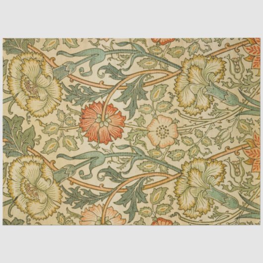 William Morris - roze en Roos Tissuepapier (Voorkant)