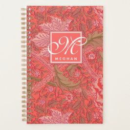 William Morris - Roze Floral Pattern & Monogram Planner