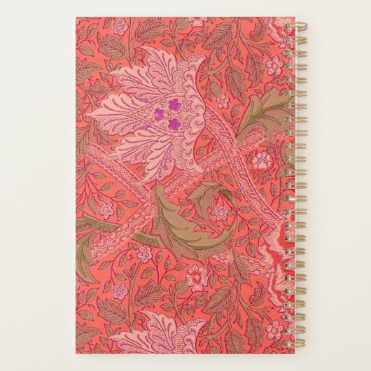 William Morris - Roze Floral Pattern & Monogram Planner (Achterkant)