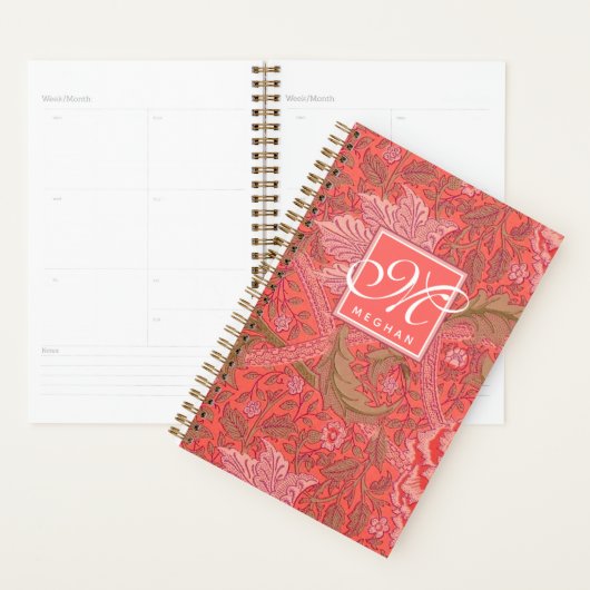 William Morris - Roze Floral Pattern & Monogram Planner (Display)