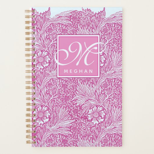 William Morris, Roze Marigold en Monogram Planner (Voorkant)
